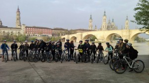 Excursión en bicicleta de los alumnos holandeses al Galacho de Juslibol