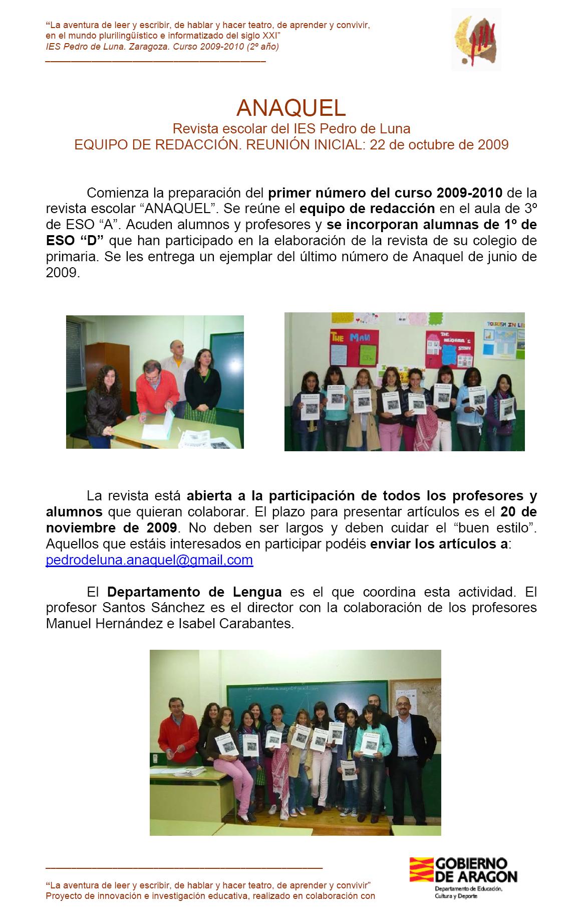 INICIO ANAQUEL CURSO 09 10 INICIO ANAQUEL CURSO 09 10